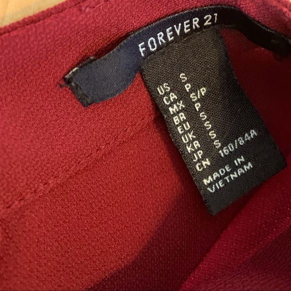 Mock Neck Burgundy Blouse - Picture 5 of 6